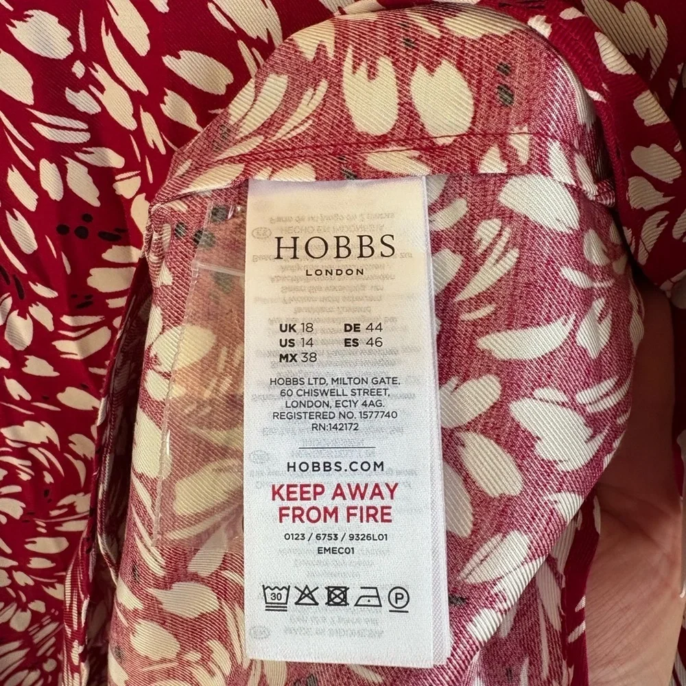 Hobbs London-NWT size 14 “Marciella” cranberry 100% viscose shirt dress. NEW! - Picture 13 of 16